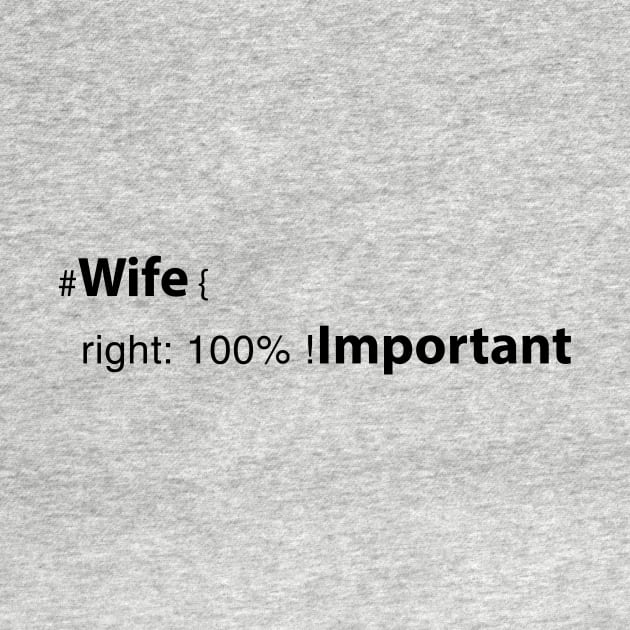 wife right: 100% ! important by savy